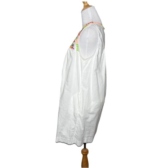 J Crew Shift Dress White Linen Blend Floral Crochet Boho Style Size 8 Womens - Picture 4 of 10